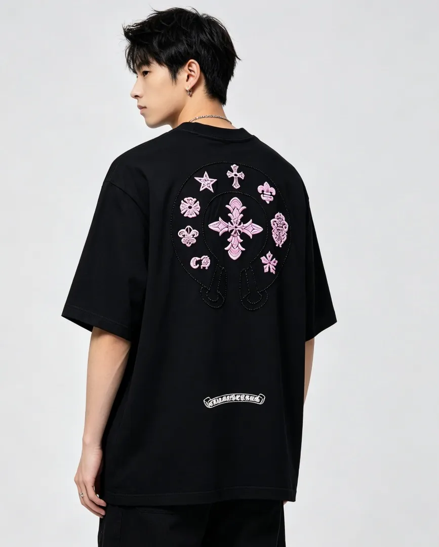 Louis Vuitton/Louis Vuitton warm Color Change embroidered logo short sleeves